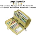 thumbnail image 3 of Womens Wallet RFID Blocking Leather Zip Around Wallet Large Capacity Long Purse Credit Card Clutch Wristlet Lemon Yellow, 3 of 7