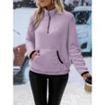 thumbnail image 6 of Cuteduck Women's plush sweatshirt long sleeve half zip pullover Top Winter Fleece hoodie S-2XL, 6 of 6
