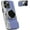 A Purple Blue, variant on Integrated Camera Phone Case for iPhone 15 Pro Max, Cute 3D Cartoon Retro Bluetooth Camera Phone Case with Mirror Hard PC Back Cover + Soft TPU Protector Compatible with Magsafe Black