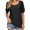 1# BLACK, variant on TEMOFON Women Blouse Casual T Shirts Fashion Puff Short Sleeve Round Neck Dressy Tunic White Tops for Women Size L