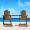 thumbnail image 6 of WINSOON Tall Adirondack Chair Set of 2 with Connecting Tray,Outdoor Bar Stools-Brown, 6 of 6