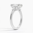 thumbnail image 2 of First Jewel 14K White Gold Plated Rings for Her - 2.1 Ct Emerald Cut Diamond Rings - Special Occasion Ring for Women - Engagement Mid-Century Rings for Women - Wedding Baguette Rings, 2 of 3