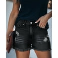 thumbnail image 4 of ONLYSHE Jean Shorts Womens High Waisted Stretchy Summer Frayed Raw Hem Ripped Denim Shorts Distressed, 4 of 5