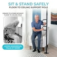 thumbnail image 2 of Stander Double Handle Floor to Ceiling Grab Bar, Tension Mounted Transfer Pole for Seniors, Stand Assist Aid for Bathroom, Bedroom, Living Room, Safety Rail for Fall Prevention, Black, 2 of 8