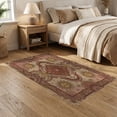 thumbnail image 2 of ODIKA 5'x7' Washable Area Rug Pink Circle Cottagecore Deep Beige Embellished Velvet Boho Retro for Small Living Room, Bedroom, Easy Care, Non-Shedding, Pet Friendly, 2 of 7