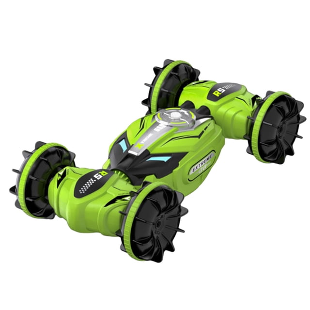 Voiture RC Amphibie avec Contrôle Gestuel, Véhicule de Cascade 4WD Étanche avec Double Télécommande