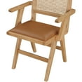 thumbnail image 4 of Meridian Furniture Abby Cognac Vegan Leather Dining Arm Chair (Set of 2), 4 of 8