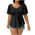 thumbnail image 2 of Dxzfnsa Womens Oversized Summer T Shirts Plus Size Batwing Cute Casual Tops Short Sleeves Lightweight Workout Clothes, 2 of 7