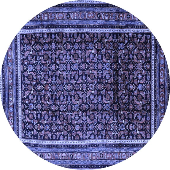 Ahgly Company Indoor Round Persian Blue Traditional Area Rugs, 7' Round