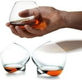 thumbnail image 2 of Rolling Whiskey Glasses, Old Fashioned Tumbler Tilted Whiskey Glasses Bar, Unique Stemless Clear Spinning Wine Glass Used for Scotch, Whiskey, Bourbon, Wine,9pcs, 2 of 6
