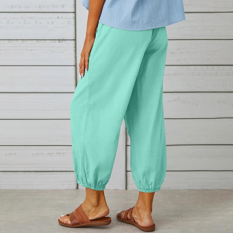 KkSLirnhs Pants for Women Jeans Woman Summer Solid Color Elastic