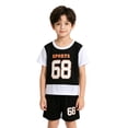 thumbnail image 2 of SGMVNU Boys Shorts Sets 2 Piece Outfit for Basketball, Summer Breathable Mesh Short Sleeve Shirt and Matching Shorts, Size 11-12 Years, Black, 2 of 6