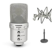 Samson G Track USB Condenser Microphone with SP04 Shockmount and Adjustable Desktop Mic Stand