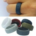 thumbnail image 2 of HOOUN Fashion Couple Silicone Wedding Ring Men's Sport Rubber Band Ring 8mm 8-13# Size-white-12, 2 of 9