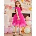 thumbnail image 3 of Vestido tutú Arshiner de tul para niñas pequeñas, verano, rosa intenso, 6-7Y, 3 of 8