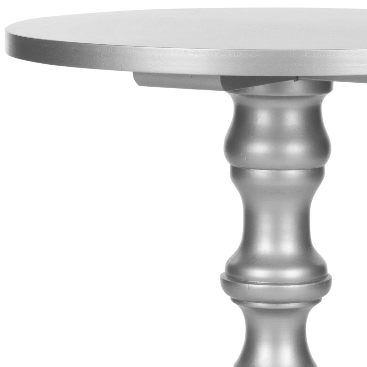 SAFAVIEH Greta Solid Casual Round Top Accent Table, Silver