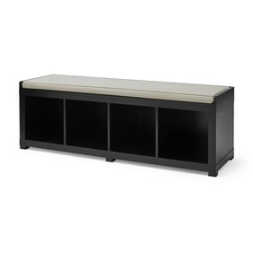 Better Homes & Gardens 4-Cube Storage Organizer Bench, Solid Black