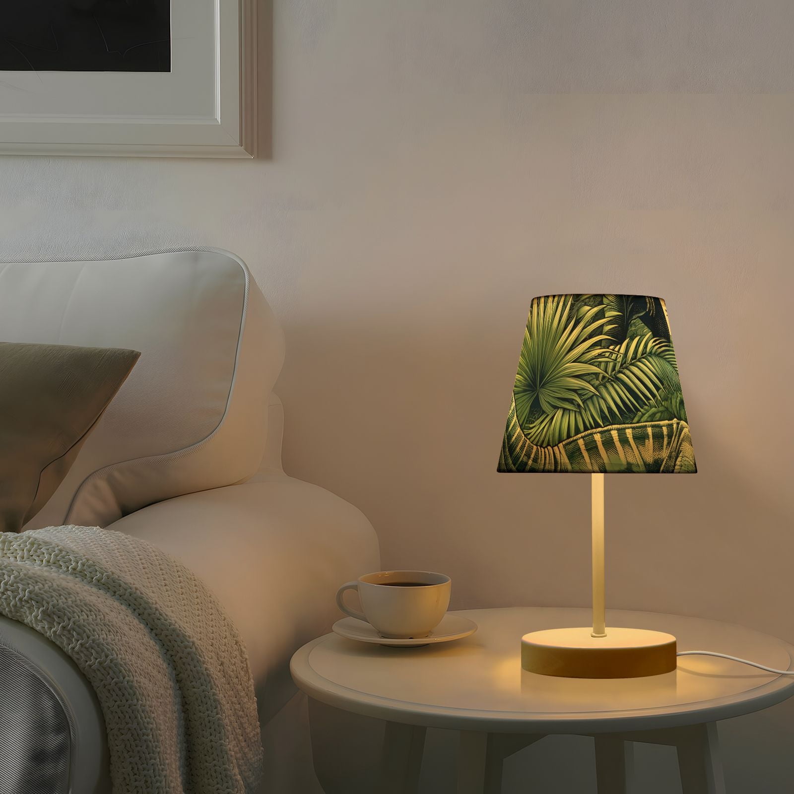 Dinosaurs Leaves LED Desk Lamp Table Lamp USB Bedside Nightstand Small Lamp for Bedroom Living Room Kids Room