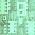 thumbnail image 1 of Ahgly Company Machine Washable Indoor Square Abstract Turquoise Blue Modern Area Rugs, 7' Square, 1 of 4