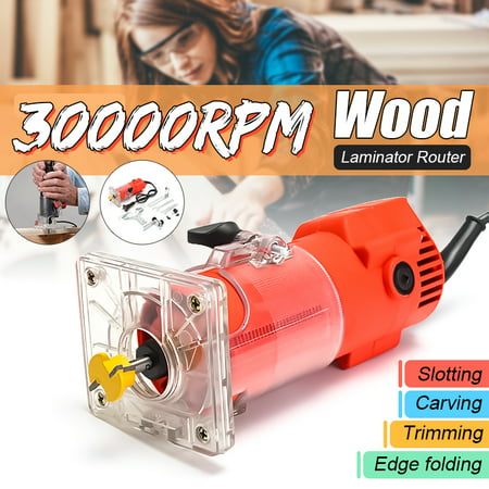 220V 300W 30000RPM Electric Hand Trimmer Trim Router Wood Clean Cuts Power Woodworking Set +