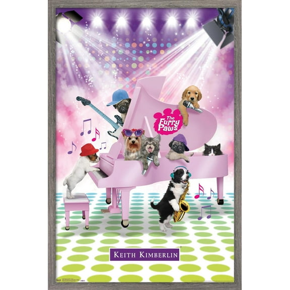 Keith Kimberlin - Puppies and Kittens Band Wall Poster, 22.375" x 34", Framed