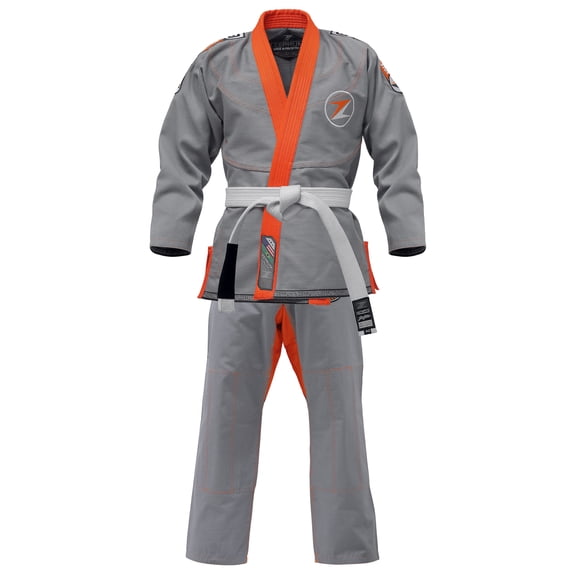 TRUESAGAUSA Premium BJJ Gi, Black with Purple Trim, Competition Kimono for Women (Gray, F-2)
