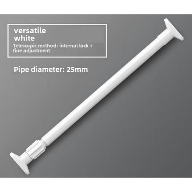 Tringle à Rideau Réglable en Tension de Fer - Installation Sans Perçage, Design Moderne Simple pour Salle de Bain/buanderie, Tête Carrée Blanche, Robuste et Murale, Idéal pour les Marchés Mondiaux (Amérique du Nord)