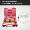thumbnail image 2 of 9 piece auto body repair tool, carbon steel body fender tool, body hammer dent body car body repair tool kit, genuine hickory handle steel dolly set, heavy duty performance tool, 2 of 6
