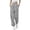Grey, variant on Women's Solid Color Button Zip Sweatpants, Elastic High Waist Loose Fit Joggers with Side Pockets, Ankle Cuffed All Season Casual Trousers for Daily Errands Lounge Blackish Green L