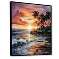 thumbnail image 2 of Designart "Peach violet Mexico Cancun Sunsets" Nautical & Beach Floater Framed Wall Decor, 2 of 7