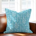 thumbnail image 5 of Throw Pillow Covers 16x16 Inch, Sky Blue Botanical Decorative Pillow Cases for Couch Sofa Bed, Spring Summer Chic Wildflowers Cotton Linen Square Home Decor Pillowcases with Hidden Zipper, 5 of 9