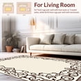 thumbnail image 2 of ODIKA 6'x9' Machine Washable Non-Slip Area Rug, Botanical Vine Lattice Design Inspired by Classic Art Nouveau High Traffic Rug with Pad, Beige, 457515, 2 of 8