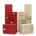 thumbnail image 3 of Koszal Retro Linen Wooden Buckle Jewelry Gift Box Ring Bracelet Bead Storage Container, 3 of 7