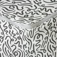 thumbnail image 4 of Abstract Art Rectangle Pouf, Minimalist Pieces of Paper Stripes Curved Lines Art Deco Inspired, Under Desk Foot Stool for Living Room Office with Cover, 25", Charcoal Grey and White, by Ambesonne, 4 of 4