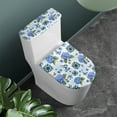 thumbnail image 2 of COEQINE Universal Toilet Lid Cover and Toilet Tank Cover, Elastic Bottom Stretchable Breathable Toilet Lid Dust Cover 2 Pcs Set, Blue Butterfly Hydrangea Flower, 2 of 7