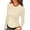 Beige, variant on Women Long Sleeve Top Casual Basic Slim Knit Ribbed T Shirt