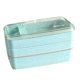 thumbnail image 1 of Ficarrico Fiambrera de 3 capas a prueba de fugas, apilable, rectangular, portátil, Bento Box para adultos y estudiantes, color verde, 1 of 8