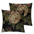 thumbnail image 2 of Acheng Decorative Throw Pillow Cover Pattern Colored Vintage Rose Elegant Ornamental Trend Flower Nature Artwork Folk Red Leaves Roses Comfortabel Cushion Covers 2 pcs for Couch Chair White, 2 of 6