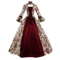 UPPADA Medieval Regency Queen Dress Womens Victorian Cocktail Cosplay Masquerade Gown Rococo Renaissance Cinch Corset Dresses