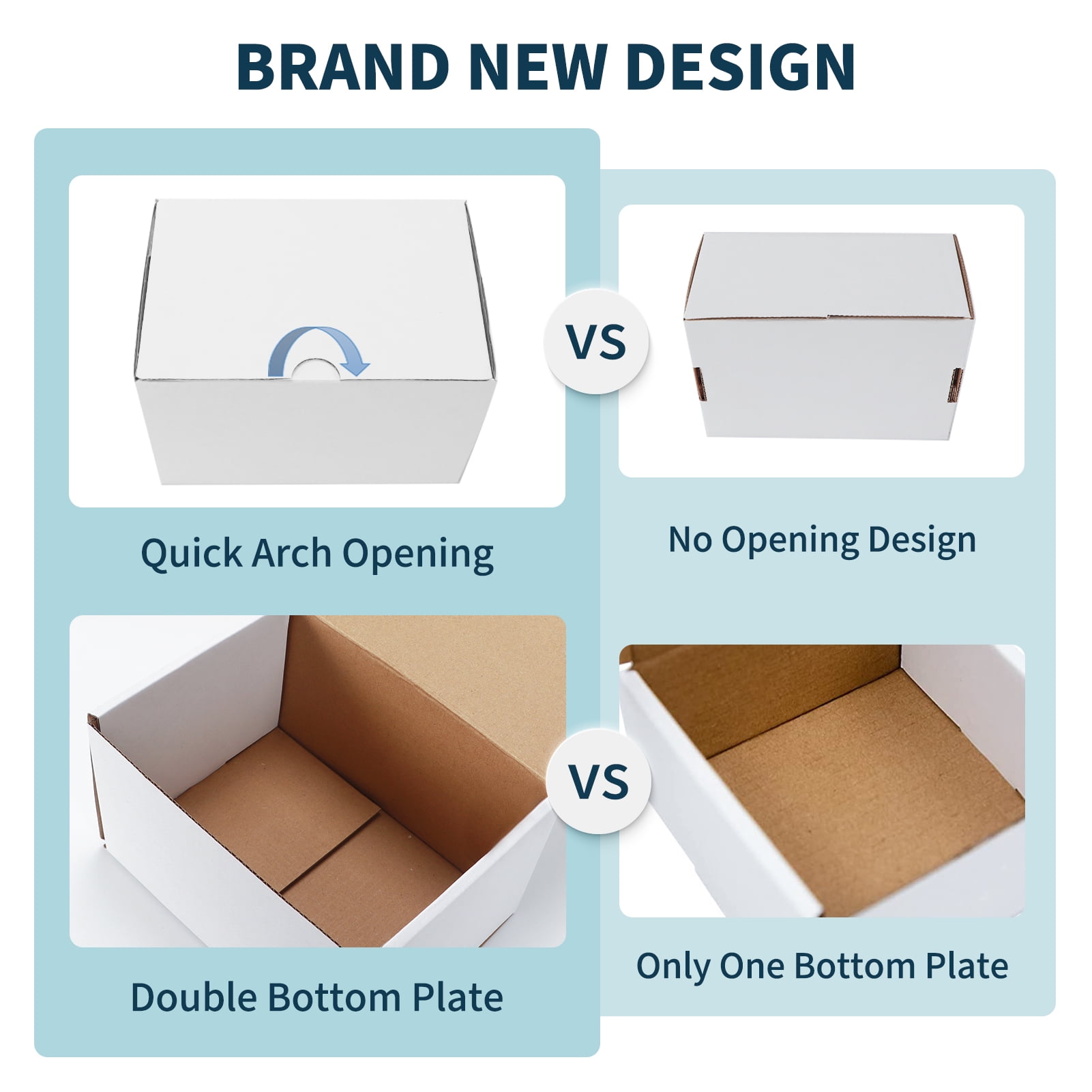 (50 pack)6x4x4 Shipping Boxes, Small Tuck-Top Corrugated Box, Mailer Box, white