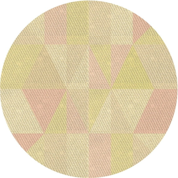 Ahgly Company Machine Washable Indoor Round Transitional Brown Sand Brown Area Rugs, 8' Round