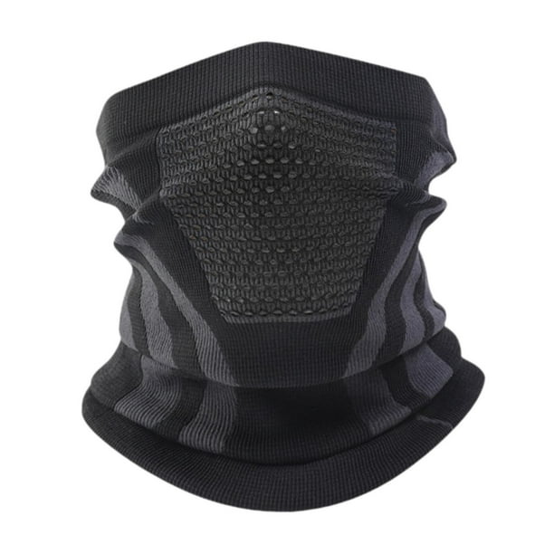Polaina de cuello a prueba de viento para ciclismo, ideal para actividades al aire libre y esquí para mujeres Negro y gris