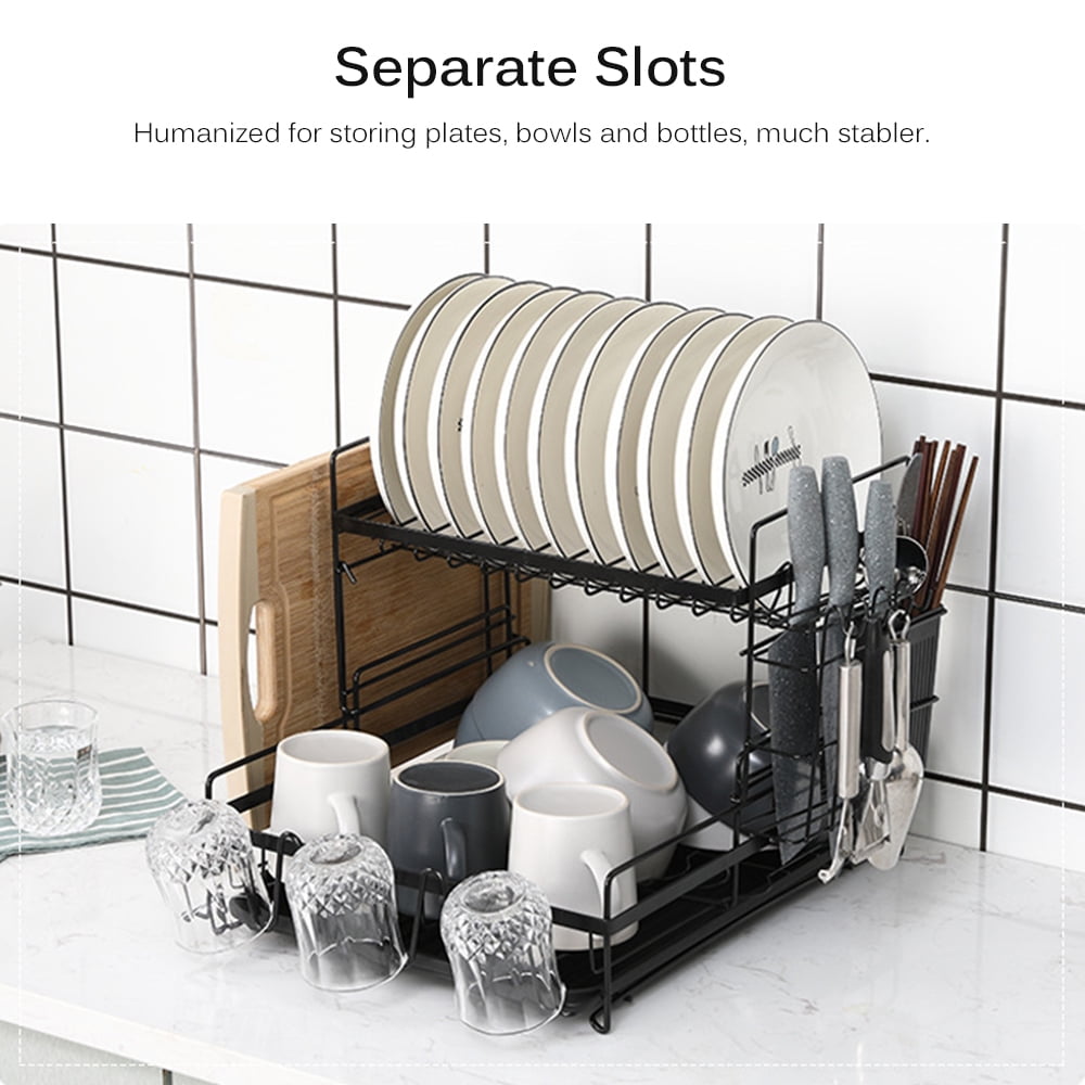 Buy Mewmewcat Carbon Steel Dish Rack Large Capacity Storage Rack for ...