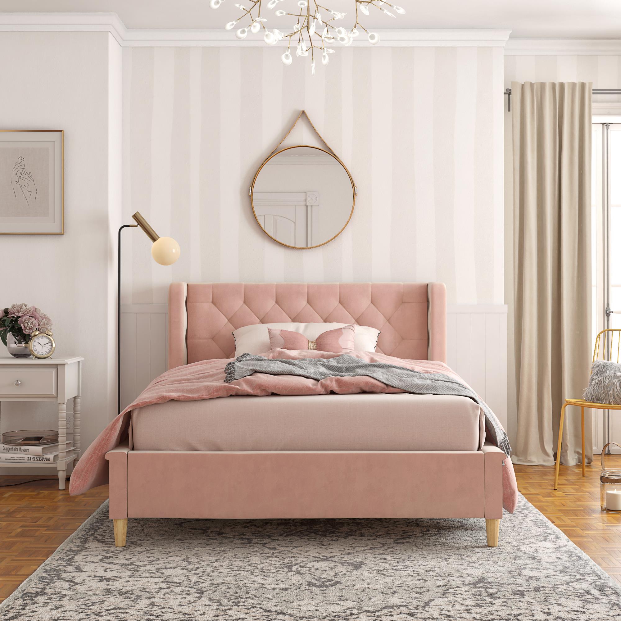 Little Seeds Monarch Hill Ambrosia Kids' Full Upholstered Bed, Pink Velvet - image 2 of 17