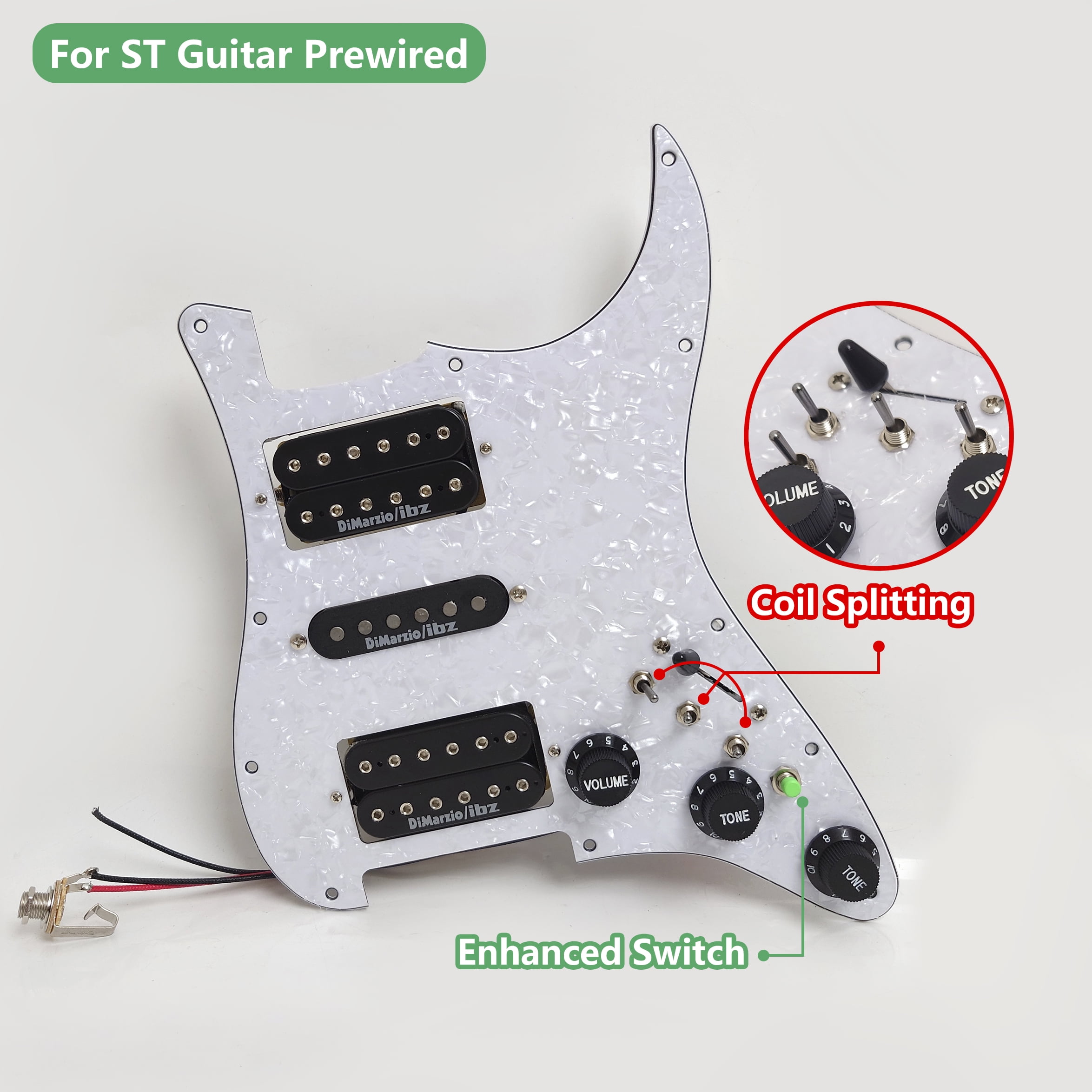 HSH Prewired Loaded Pickguard, with Alnico 5 Humbucker Pickup, for Fender Strat Guitar