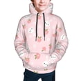 thumbnail image 2 of Bingfone Rabbit And Peach Pattern Youth Classic Hoodies Soft Hooded Pullover Sweatshirts for Girls and Boys, 2 of 6