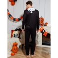 thumbnail image 4 of Men 1pc Halloween Skeleton Print Sleep Jumpsuit, 4 of 5