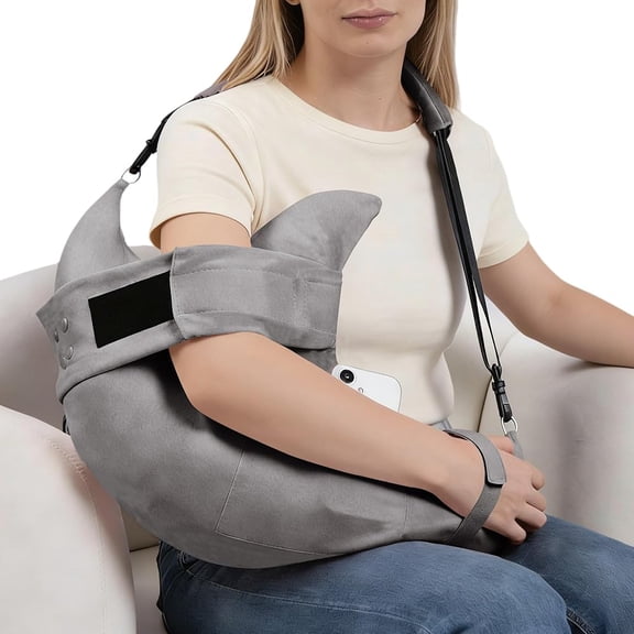 CAVENDY Post Shoulder Surgery Pillow with Pocket,Soft Rotator Cuff Relief Must Haves,Breathable Shoulder Pillow for Side Sleepers,Arm Support Cushion Detachable