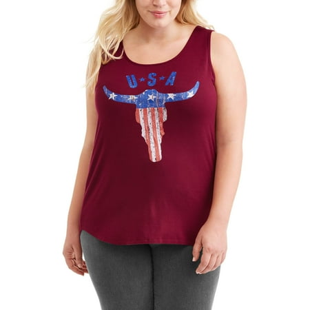 Women's Plus Graphic Hi Low Tank