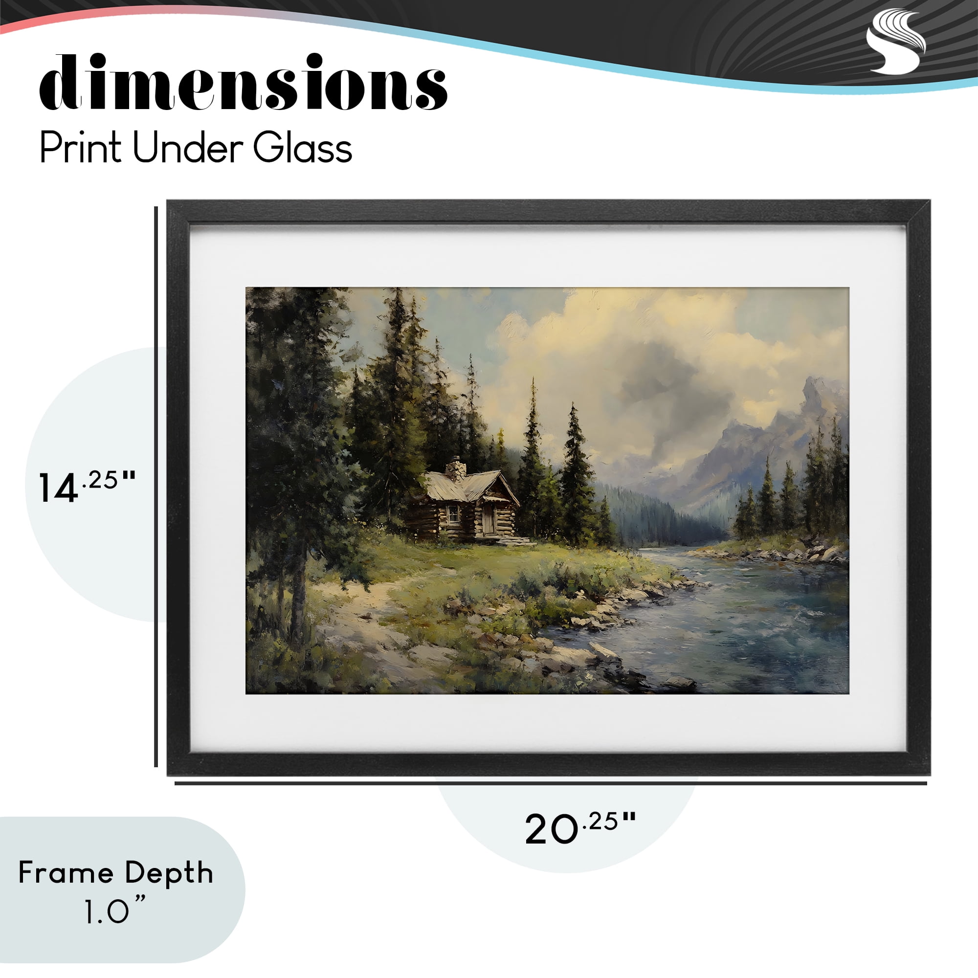 Stupell Industries Creek Cabin Riverside Retreat Black Framed Print Under Glass, design by Franklyn Gregory
